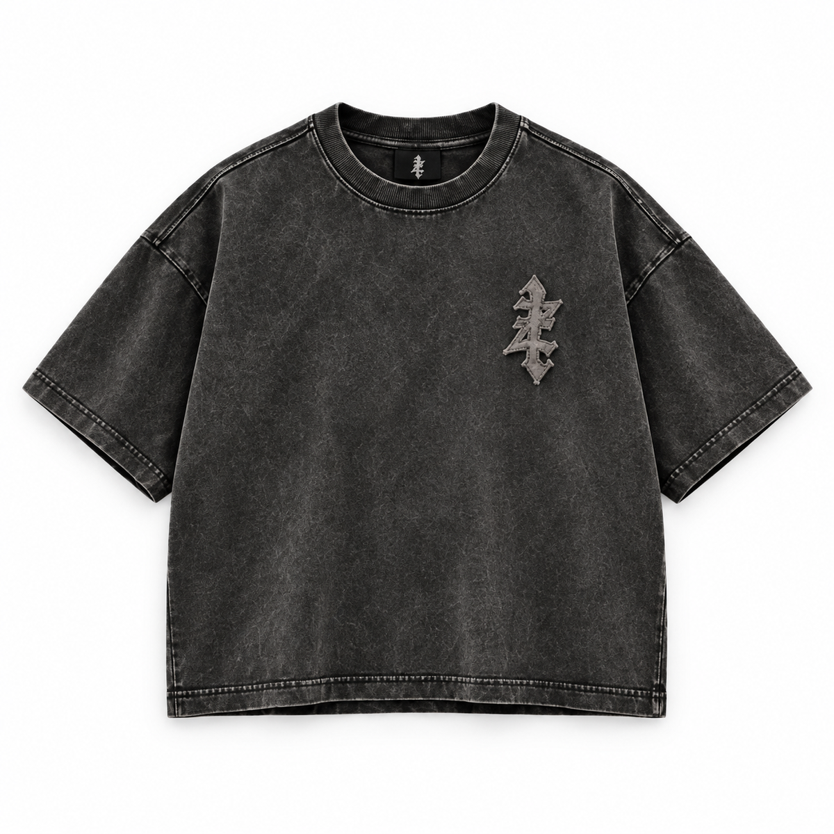 Washed black boxy tee